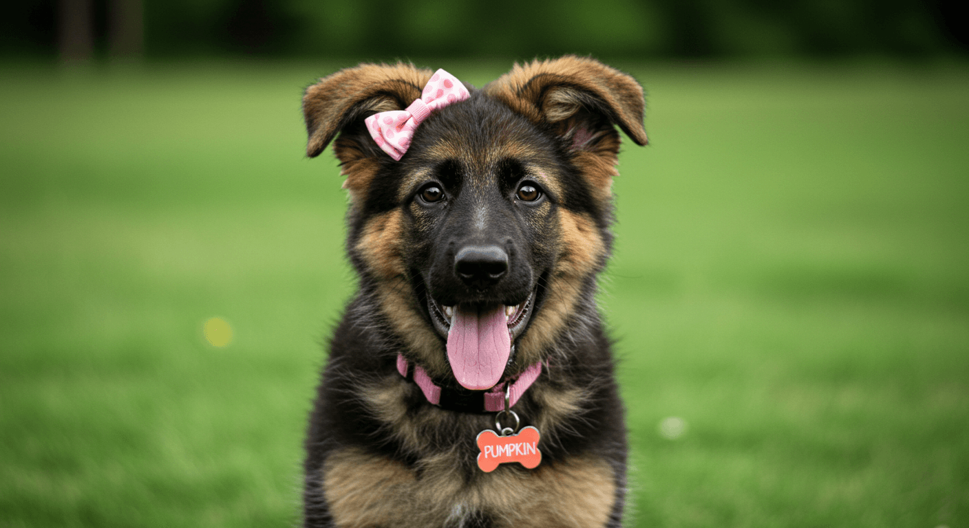 Adorable Girl German Shepherd