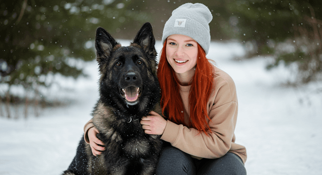 German Shepherd with family
